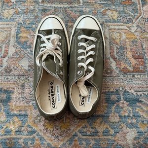 Olive Green Converse Low Tops